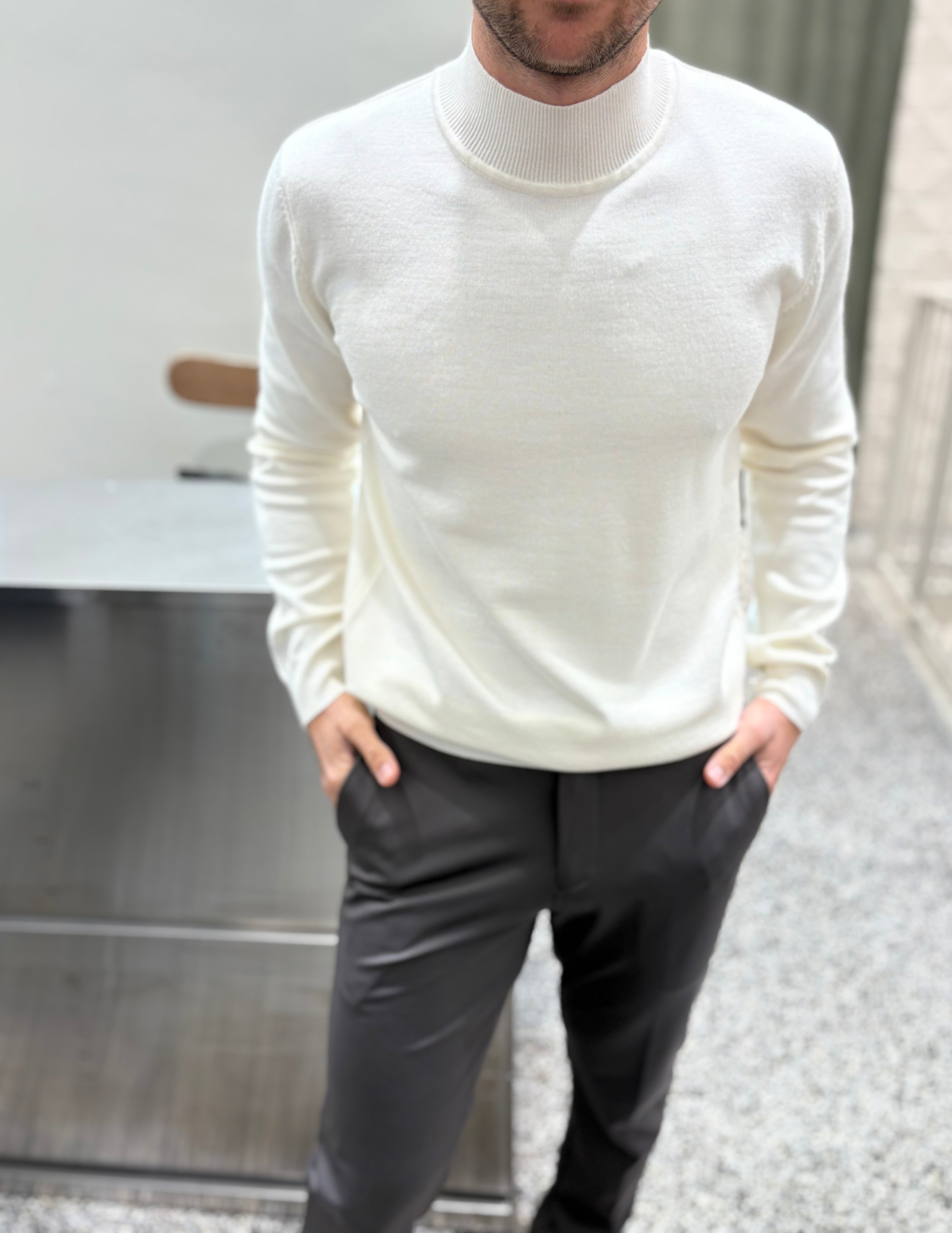 Pull col cheminée en viscose