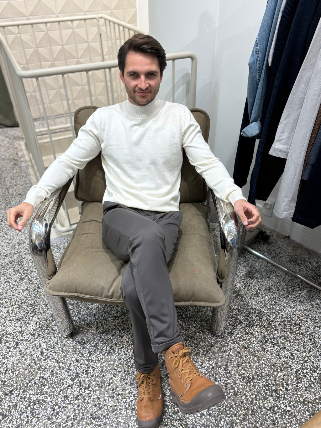 Pull col cheminée en viscose