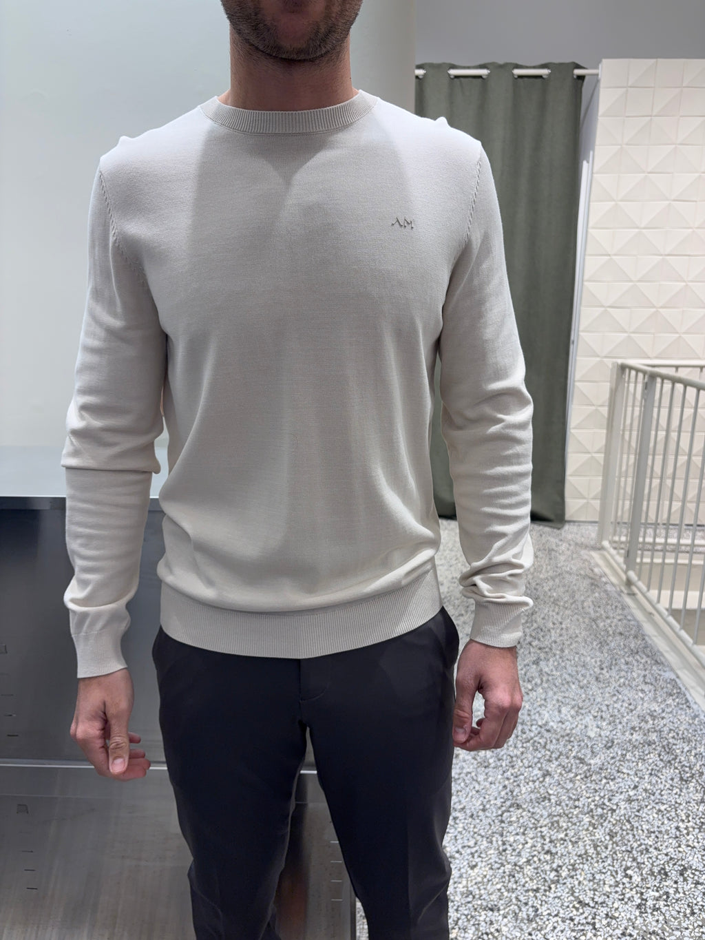 Pull en coton-viscose logoté Antony Morato